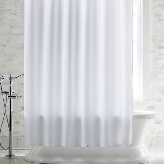 White Striped Weighted Shower Curtains